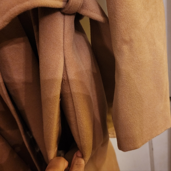 Plus Size Hearts & Roses Vintage Style Camel Fit and Flare Pin Up Coat XXL 20 - Picture 15 of 16